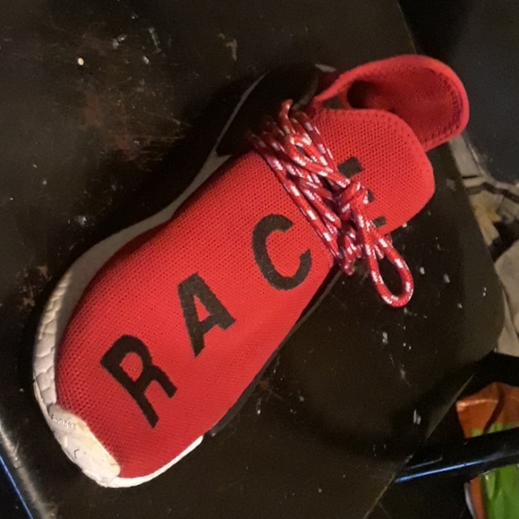 red human race black letters